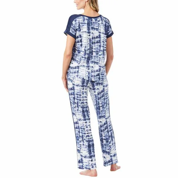 Lucky Brand Women's 4 piece PJ Set Blue Soft Knit Regular and Plus Sizes - Picture 2 of 7